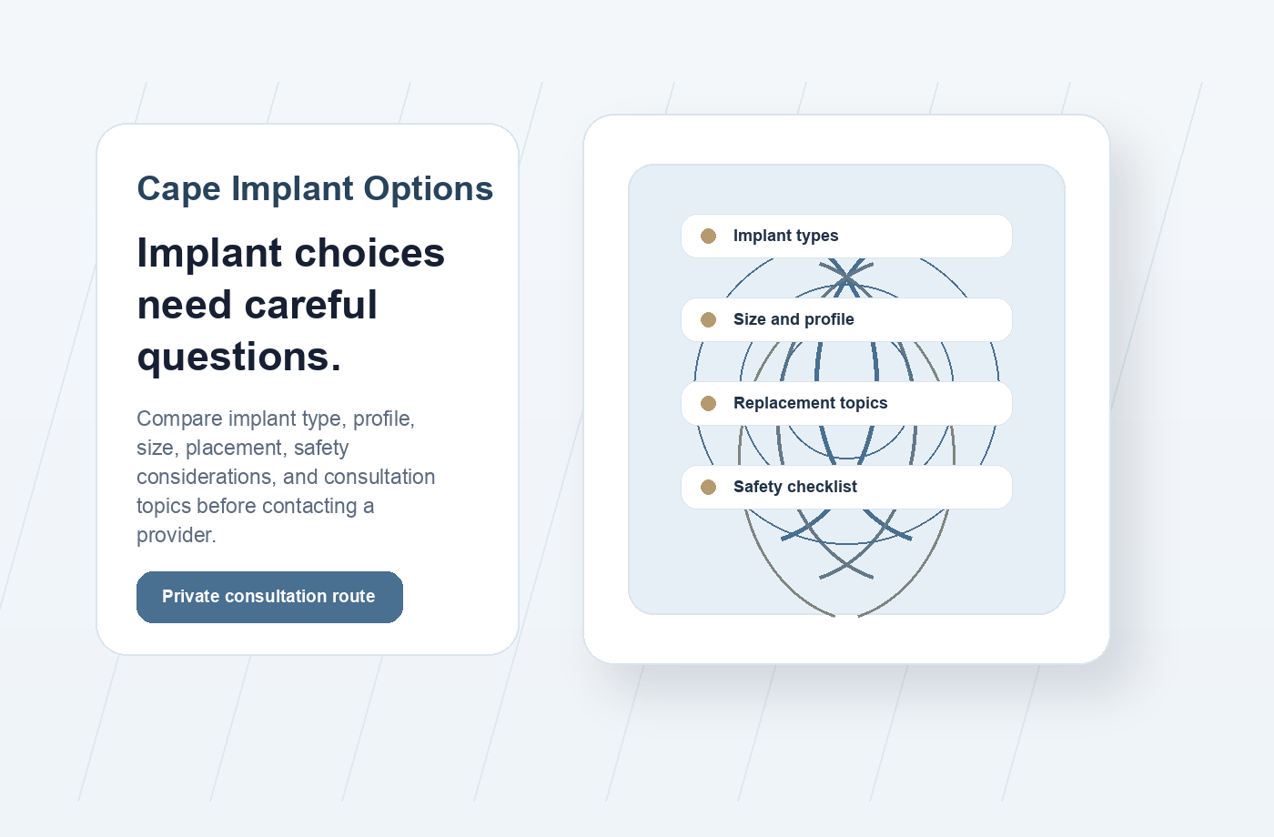 Professional abstract consultation graphic for Breast Implants Cape Town